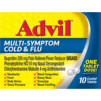 Advil Cold & Flu, Multi-Symptom, Coated Tablets - 10 Each 