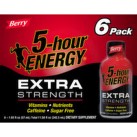 5-Hour Energy Energy Shot, Extra Strength, Berry, 6 Pack