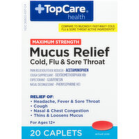 TopCare Mucus Relief, Maximum Strength, Caplets