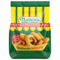 Nathan's Famous Onion Rings, Battered, Thick Sliced - 16 Ounce 