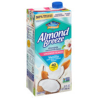 Almond Breeze Almond Beverage, Vanilla, Unsweetened - 32 Fluid ounce 