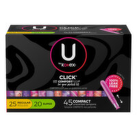 U by Kotex Tampons, Compact, Unscented, Regular/Super