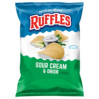 Ruffles Potato Chips, Sour Cream & Onion Flavored - 8 Ounce 