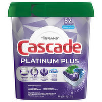 Cascade Dishwasher Detergent, Fresh Scent, Pacs - 52 Each