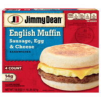 Jimmy Dean Sandwiches, English Muffin, Sausage, Egg & Cheese