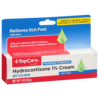 TopCare Hydrocortisone 1% Cream, with Aloe, Maximum Strength - 1 Ounce 