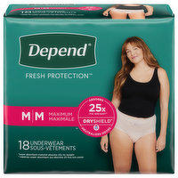 Depend Underwear, Maximum, Medium - 18 Each
