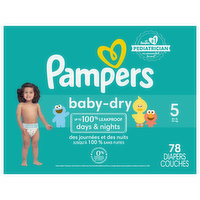 Pampers Diapers, Baby Dry, Size 5 (27+ lb), Super Pack