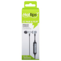 Hottips! Wireless Earbuds, with Remote & Microphone - 1 Each 