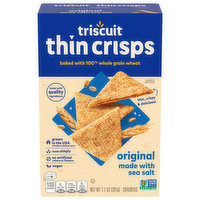 TRISCUIT Triscuit Thin Crisps Original Whole Grain Wheat Crackers, Vegan Crackers, 7.1 oz - 7.1 Ounce 