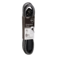 Cordinate Extension Cord, Black, 8 Feet - 1 Each 