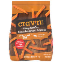 Crav'n Flavor French Fried Sweet Potatoes, Crispy Golden, Straight Cut - 19 Ounce 