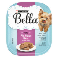 Bella Natural Small Breed Pate Wet Dog Food, Filet Mignon Flavor in Savory Juices