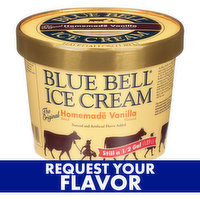 Blue Bell Ice Cream, Homemade Vanilla Flavored - 0.5 Gallon 