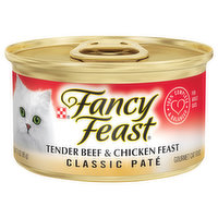 Fancy Feast Cat Food, Gourmet, Tender Beef & Chicken Feast, Classic Pate - 3 Ounce 