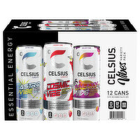 Celsius Energy Drink, Astro Vibe/Cosmic Vibe/Galaxy Vibe, Variety Pack - 12 Each 