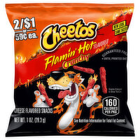 Cheetos Cheese Flavored Snacks, Flamin Hot Flavored, Crunchy - 1 Ounce 