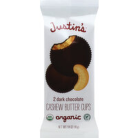 Justin's Butter Cups, Cashew, Organic, Dark Chocolate - 2 Each 