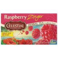 Celestial Seasonings Herbal Tea, Caffeine Free, Raspberry Zinger, Tea Bags - 20 Each