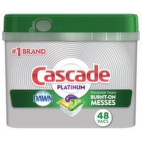 Cascade Dishwasher Detergent, Lemon Scent, ActionPacs - 48 Each