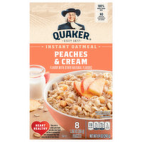 Quaker Instant Oatmeal, Peaches & Cream - 8 Each 