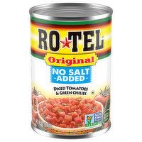 Ro-Tel Diced Tomatoes & Green Chilies, No Salt Added, Original - 10 Ounce 