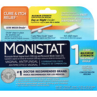 Monistat Vaginal Antifungal, 1-Day Treatment Ovule, Maximum Strength, Day or Night, Combination Pack