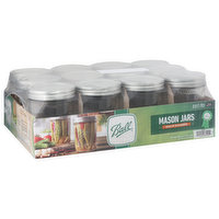 Ball Mason Jars, Wide Mouth, Pint - 12 Each
