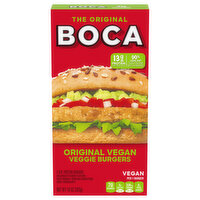 Boca Veggie Burgers, Original Vegan - 10 Ounce 