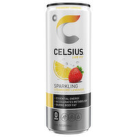 Celsius Energy Drink, Strawberry Lemonade, Sparkling - 12 Fluid ounce 