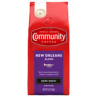 Community Coffee Coffee, Ground, Dark Roast, New Orleans Blend - 12 Ounce 