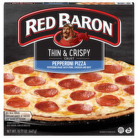 Red Baron Pizza, Thin & Crispy Crust, Pepperoni - 15.77 Ounce 