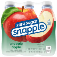 Snapple Fruit Flavored Drink, Zero Sugar, Snapple Apple, 6 Pack