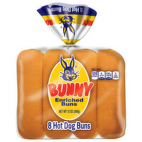 Bunny Hot Dog Buns, Enriched - 8 Each 