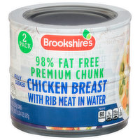 Brookshire's Chicken Breast with Rib Meat in Water, 98% Fat Free, Premium Chunk, 2 Pack