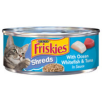 Friskies Wet Cat Food, Shreds With Ocean Whitefish & Tuna in Sauce - 5.5 Ounce 