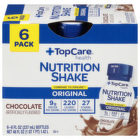 TopCare Nutrition Shake, Chocolate, Original, 6 Pack