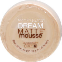 maybelline Foundation, Matte Mousse, Light 2, Classic Ivory - 0.64 Ounce 