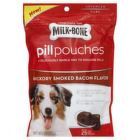 Milk-Bone Dog Treats, Hickory Smoked Bacon Flavor, Pill Pouches - 6 Ounce
