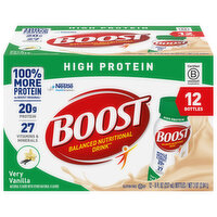 Boost Balanced Nutritional Drink, High Protein, Very Vanilla - 12 Each 