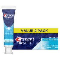 Crest 3D White Advanced Toothpaste, Arctic Fresh, Pack of 2