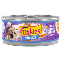 Friskies Cat Food, Shreds, with Turkey & Giblets in Gravy - 5.5 Ounce 