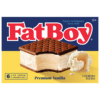 FatBoy Ice Cream Sandwiches, Premium Vanilla