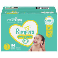Pampers Diapers, 1 (8-14 lb), Super Pack - 96 Each