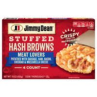 Jimmy Dean Hash Browns, Stuffed, Meat Lovers - 4 Each 