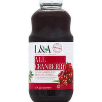 L&A JUICE COMPANY, INC. 100% Juice, All Cranberry - 32 Ounce 