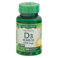 Nature's Truth Vitamin D3, High Potency, 250 mcg, Quick Release Softgels