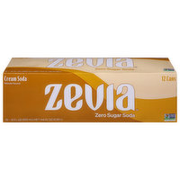 Zevia Soda, Zero Sugar, Cream - 12 Each 