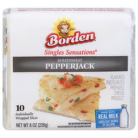 Borden Cheese Slices, Pepperjack, Southwest - 10 Each 