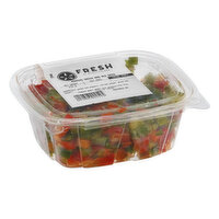 Fresh Diced Red & Green Bell Peppers - 0.49 Pound 